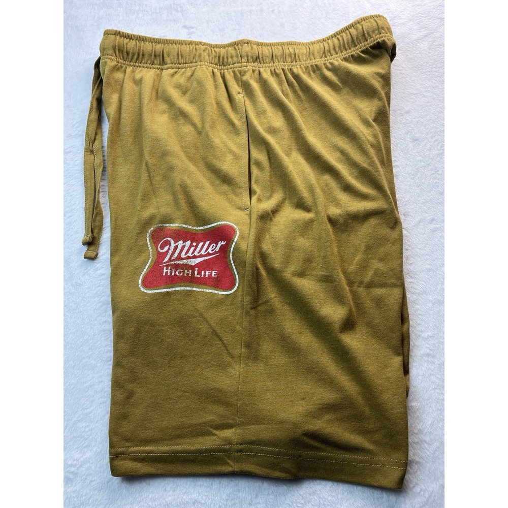 Miller High Life Men's Medium 32/34 Drawstring Lounge Shorts Miller Logo NWOT